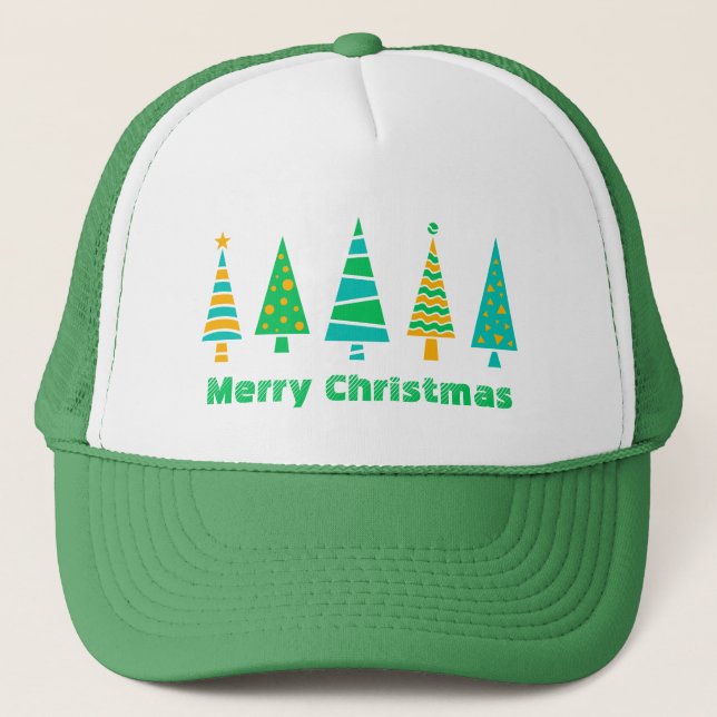 Boné Fir Trees Christmas Trucker Hat (Frente)