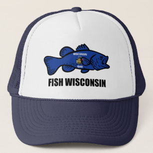 Boné Fish Wisconsin Flag