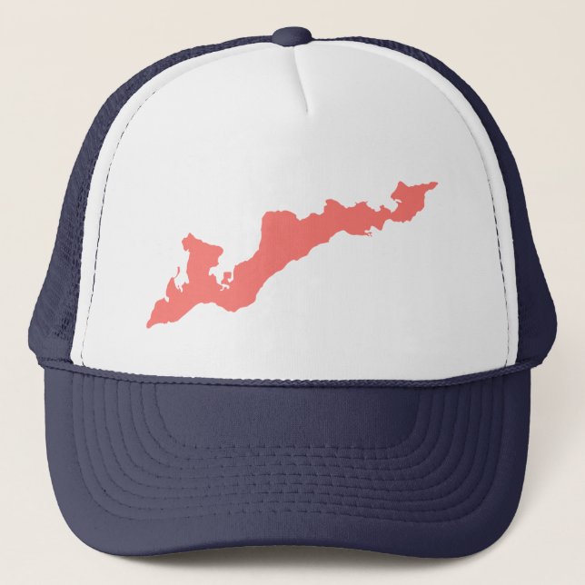 Boné Fishers Island Trucker Hat - Coral Rosa (Frente)