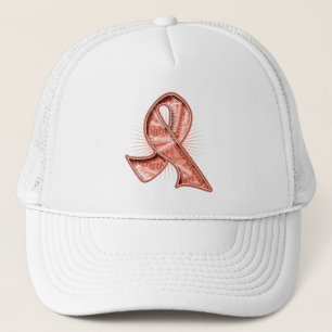 Boné Fita uterina do Watermark do slogan do cancer