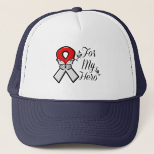 Boné Fita vermelha e branca para meu herói