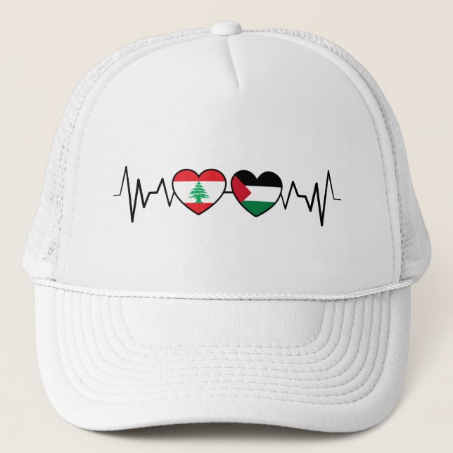 Boné Flags de Unidade Palestina Libanesa Batida. (Frente)