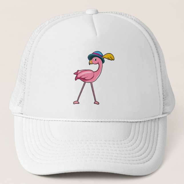 Boné Flamingo com chapéu e pena (Frente)