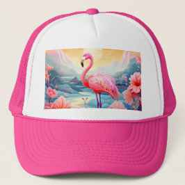 Boné Flamingo Tropical com Flores