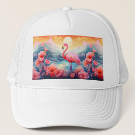 Boné Flamingo Tropical com Flores