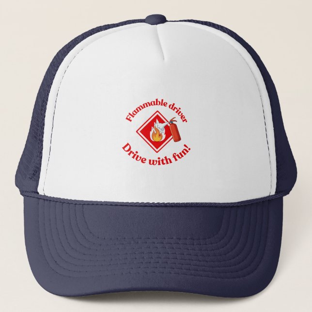 Boné Flammable Driver Trucker Gift | Funny ADR Hazmat (Frente)