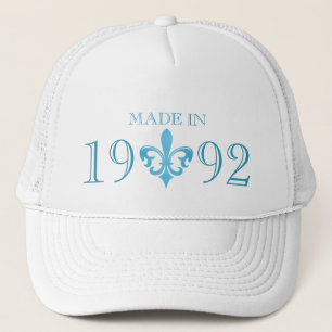 Boné Fleur de lis, idade autêntica, de chapéu azul