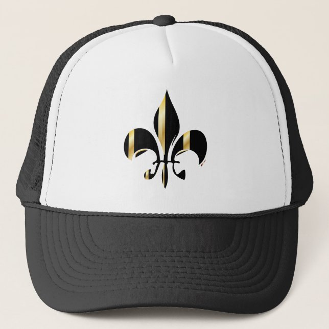 Boné Fleur de Lis, preto e Dourado (Frente)