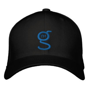 Boné FlexFit preto com logotipo bordado azul