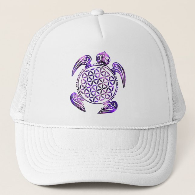 Boné Flor da Vida / Blume des Lebens - violeta da tarta (Frente)