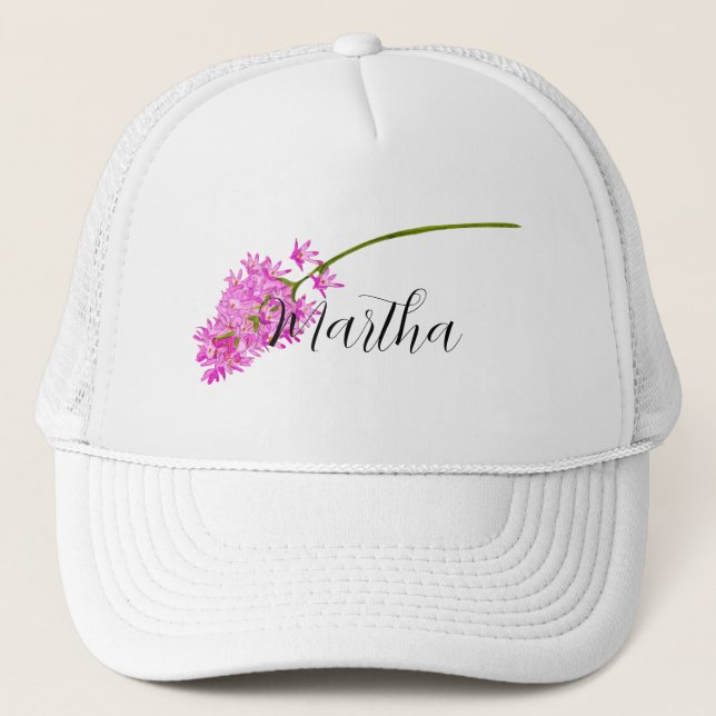 Boné Flor de Água Rosa com o nome Trucker Hat (Frente)