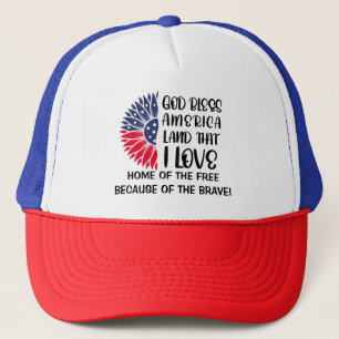 Boné Flor de Bandeira Americana com Bênção Sensível