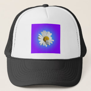 Boné Flor de Margarida Branca Gradiente Azul Roxo