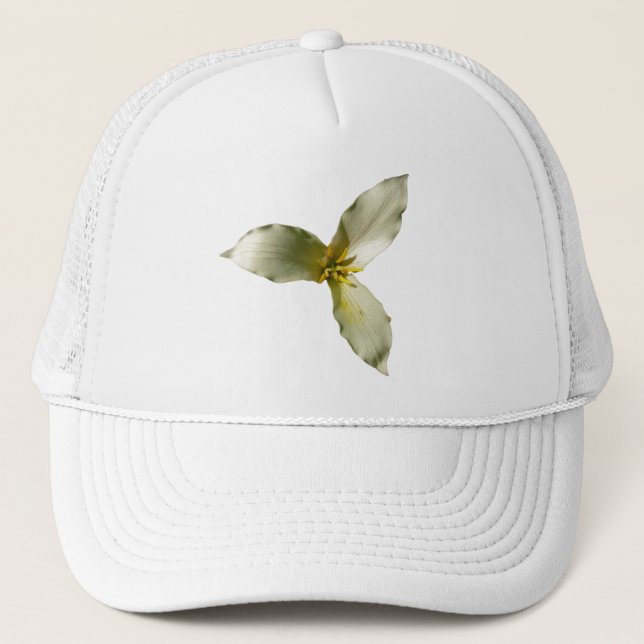 Boné Flor de Trílio Branco Flor Silvestre da Primavera (Frente)