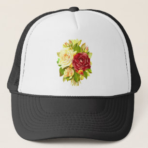 Boné flora floral rosa