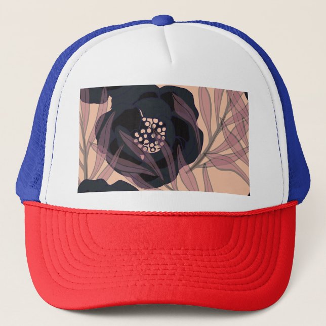 Boné Floral abstrato elegância, fundo artístico. (Frente)