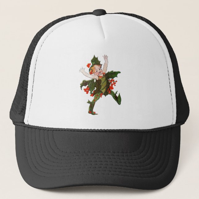 Boné Floral de Holly Christmas Flower Child Cute (Frente)