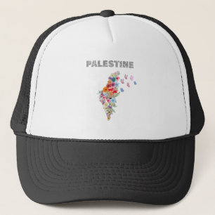 Boné Floral Palestine Map Design   Pro Palestina