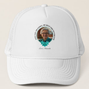 Boné Floral Teal Frame Grandboy para a Vovó Foto