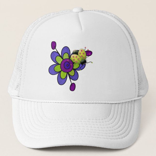 Boné Flores de Diversão Indígo e Verde (Frente)