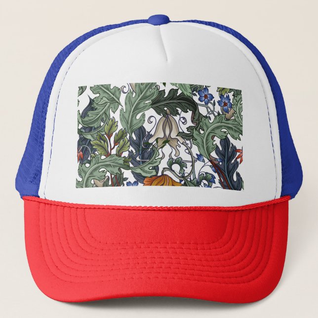 Boné Flores, deco de arte, moderno, sem costura. (Frente)