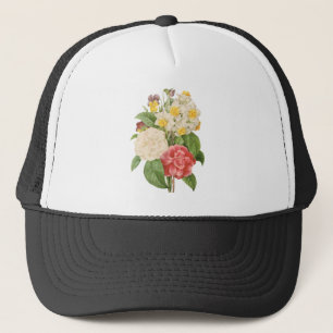 Boné Flores Florais Antigas Camélia Narciso por Redoute