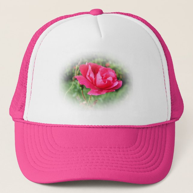 Boné flores silvestres de rosa rosa (Frente)