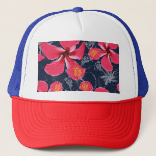 Boné Flores Tropicais de Hibisco Design de Verão