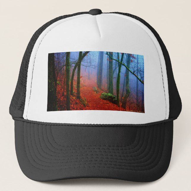 Boné Floresta Pintada Outono Névoa Azul (Frente)