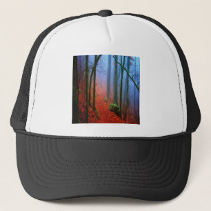 Boné Floresta Pintada Outono Névoa Azul