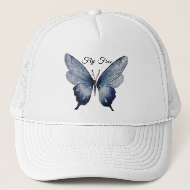 Boné Fly Free – Blue Butterfly Art Design (Frente)