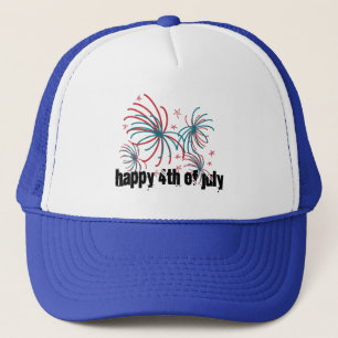 Boné Fogos de Artifício 4 de Julho Estrelas Doodles   
