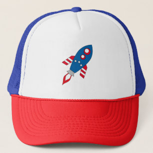Boné Foguete vermelho branco e azul Fofo