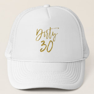 Boné Folha Dourado suja de 30 aniversários e chapéu