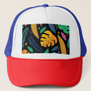 Boné Folhas tropicais modernas: fundo sem costura.