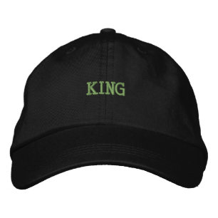 Boné Fonte do Nome KING Totalmente Preto Algodão Bonito