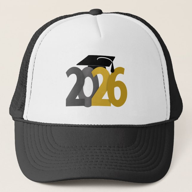 Boné Formatura da Turma de 2026 Ouro e Cinza (Frente)