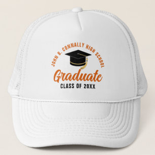 Boné Formatura Personalizável Laranja Graduada