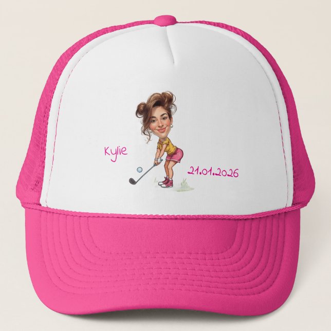 Boné Foto de Caricatura Personalizada Mãe de Tênis (Frente)