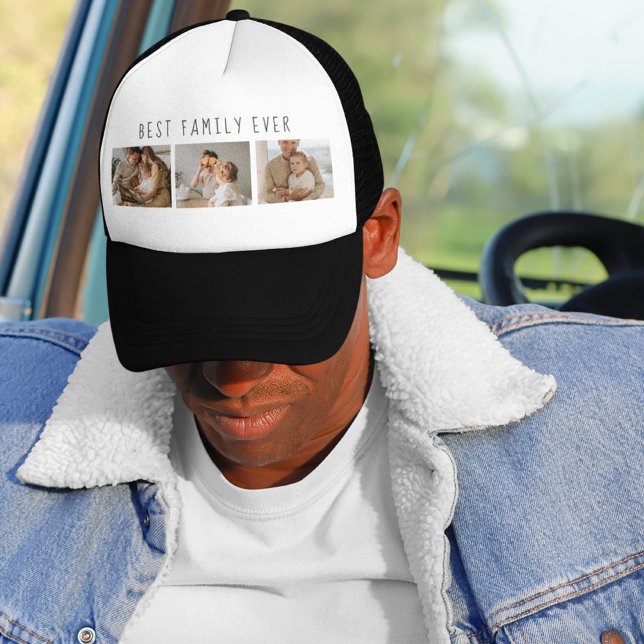 Boné Foto de Colagem Moderna e Melhor Família Nunca Mel (Criador carregado)