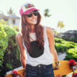 Boné Foto De Coração Rosa Quente Bonita<br><div class="desc">Adicione uma mensagem de texto personalizada para criar o seu próprio tema fotográfico rosa-quente e branco-caminhoneiro. Personalize a cor rosa-quente do coração de arte vetorial. Embora eu não tenha definido que é um modelo, o texto do besties na design de tipografia é personalizável. Você pode alterar o estilo, a cor...</div>