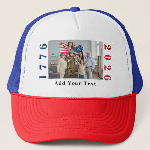 Boné Foto e Texto Personalizados 1776 2026 Patriótico
