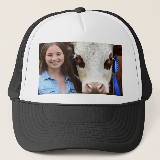 Boné Foto Personalizada de Vaca de Exposição de Gado (Frente)