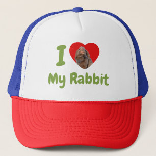Boné Foto Personalizada Eu Amo Meu Coelho Holland Lop