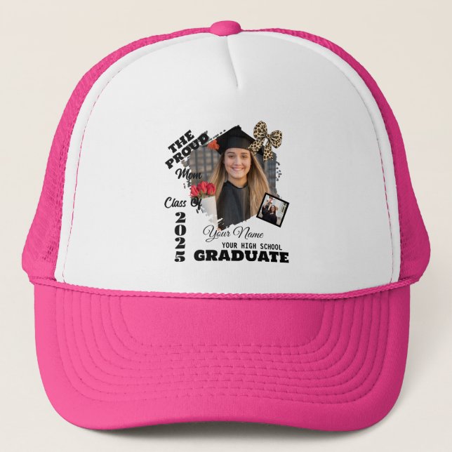 Boné Foto Personalizada, Mãe Orgulhosa de um Graduado d (Frente)
