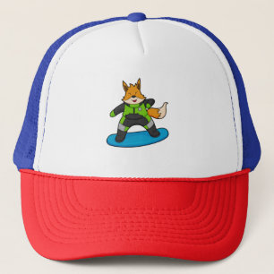 Boné Fox como Snowboarder com Snowboard