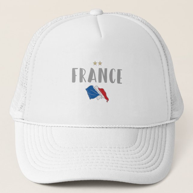 Boné França Futebol Fan Camisa Bandeira Francesa (Frente)