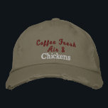 Boné Frangos De Café Bonitos Citam Verde Russo Vintage<br><div class="desc">Threads Distritais Personalizados, Chino Tornará Boné verde de Baseball. Uma bela ideia de presente de aniversário para amantes de frango e café.</div>