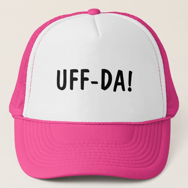Boné Frase Norueguesa Engraçado UFF-DA Pink Hat (Frente)