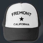 Boné Fremont California Trucker Cap<br><div class="desc">Fremont California truckers hat,  baseball style truckers cap. Proud of your home town or just homesick,  this is the perfect hat for you. d342356</div>